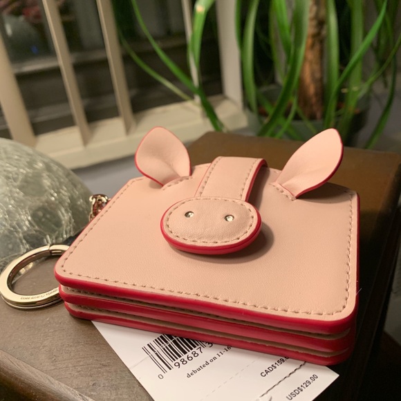 Authentic Kate Spade leather PIG card cs/Keychain - Picture 6 of 8
